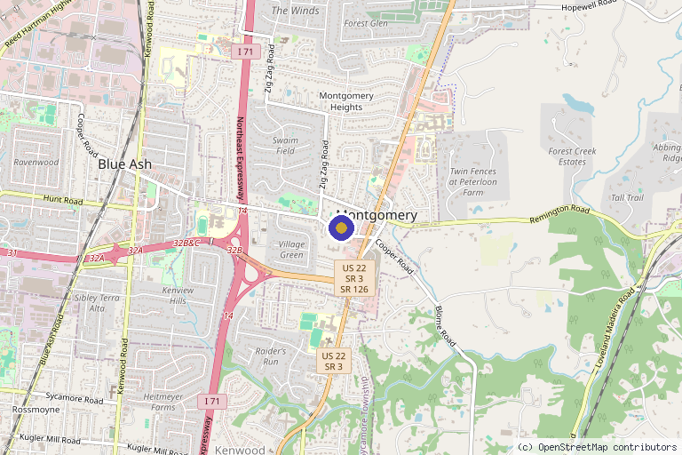 Map showing the location of Your Wellness Center in Cincinnati, OH
