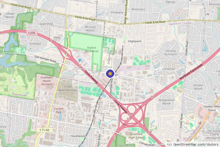 Map showing the location of Regenerative Medicine Institute of Cincinnati in Cincinnati, OH