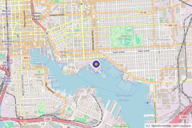Map showing the location of Charm City Plastic Surgery in Baltimore, MD