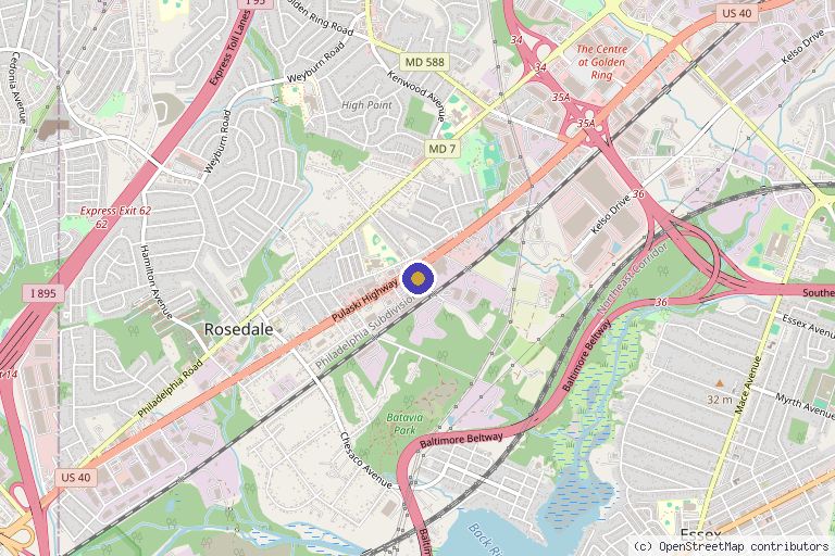 Map showing the location of OptiHealth Institute: Eric C. Nager, MD in Baltimore, MD
