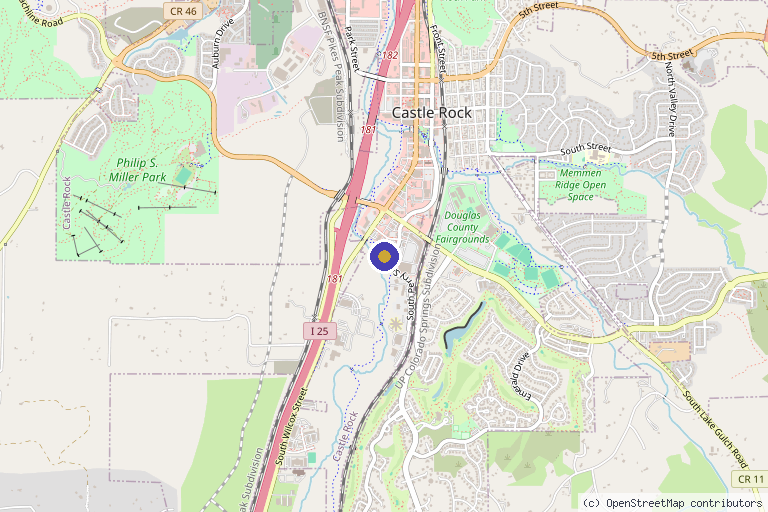 Map showing the location of Solstice Med Spa in Castle Rock, CO