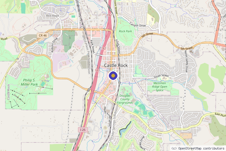 Map showing the location of The Skin Company in Castle Rock, CO