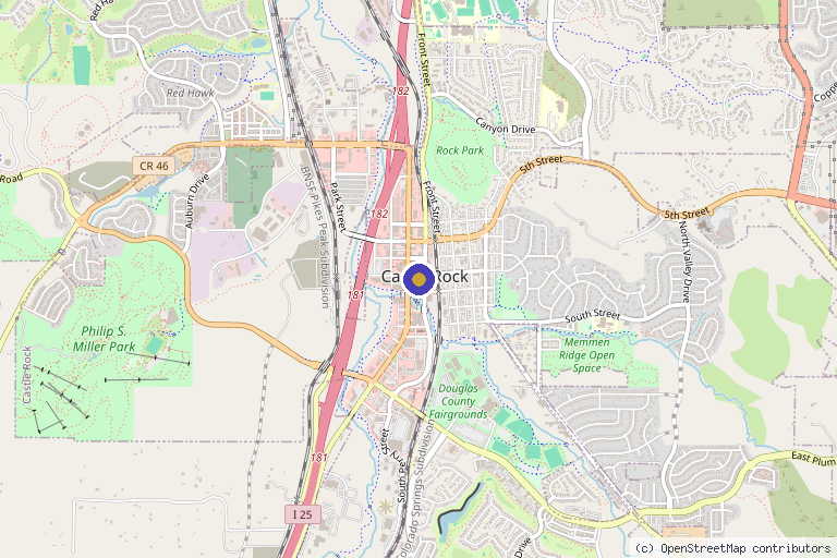 Map showing the location of Orenda MedSpa in Castle Rock, CO
