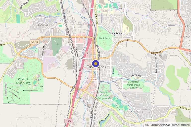 Map showing the location of Fix It Therapies LLC: Meghan Notartomaso, DPT in Castle Rock, CO