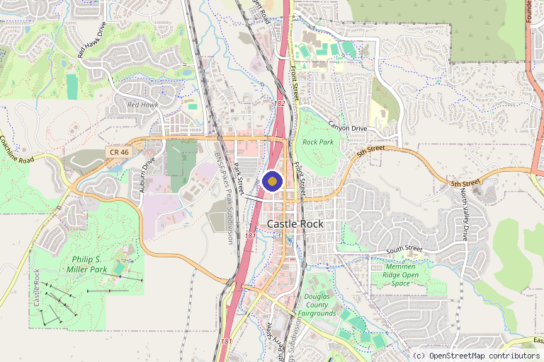Map showing the location of EverGlow Med Spa in Castle Rock, CO