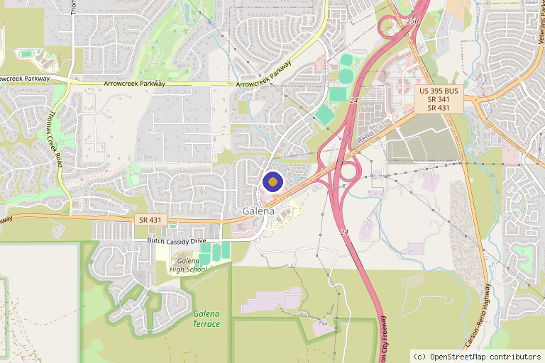 Map showing the location of Rehab Aesthetics in Reno, NV