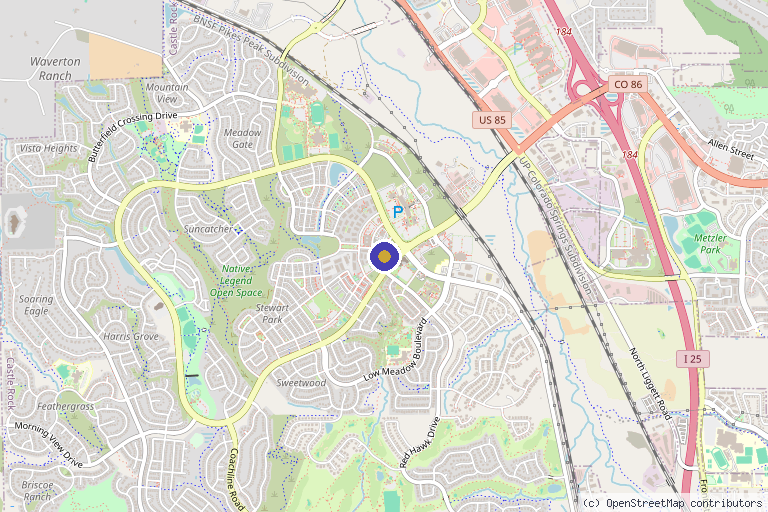 Map showing the location of Ember Medical Group in Castle Rock, CO