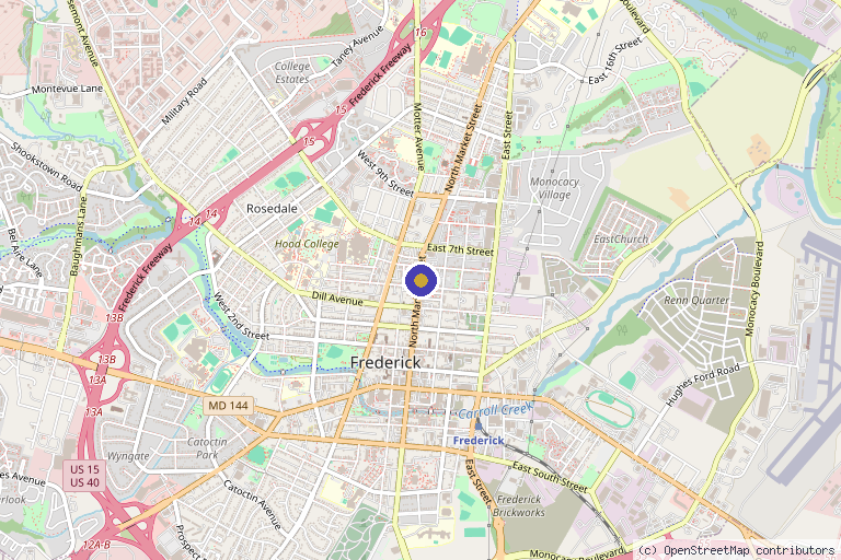 Map showing the location of Maria Hawkins Aesthetics — Frederick, MD in Frederick, MD