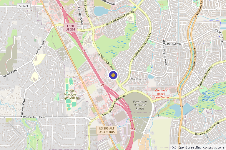 Map showing the location of Reno Glow MD in Reno, NV