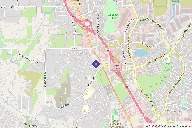 Map showing the location of Reno Sparks MedSpa in Reno, NV