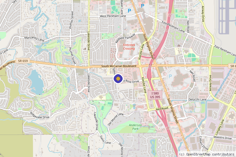 Map showing the location of Youth Inc. in Reno, NV