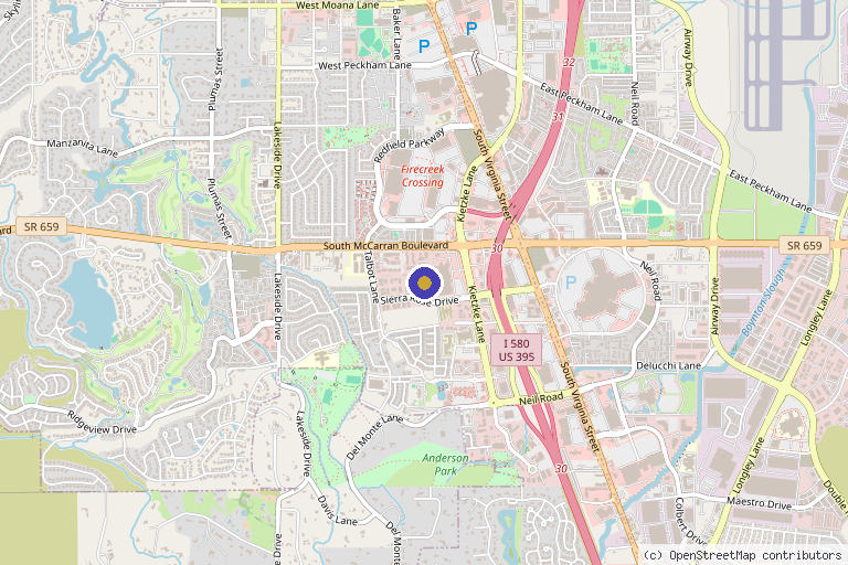 Map showing the location of New Theory Medical in Reno, NV