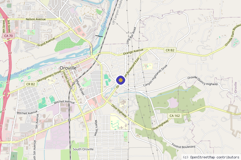 Map showing the location of NuAura Medspa in Oroville, CA