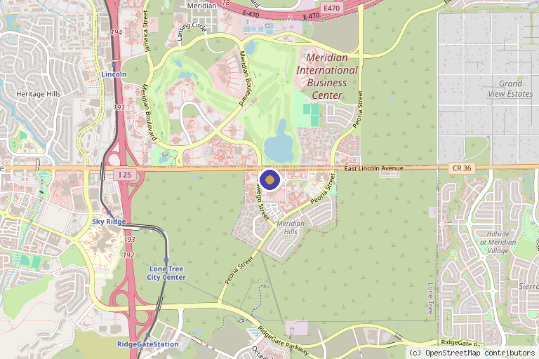 Map showing the location of Aprés Skin & Wellness in Parker, CO