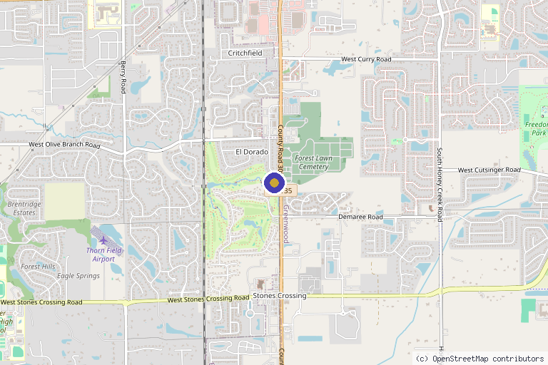 Map showing the location of Vigor Health and Beauty in Greenwood, IN