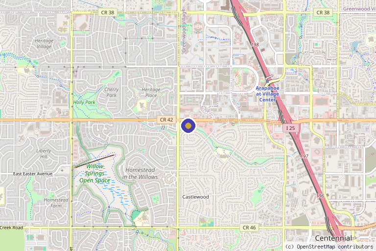 Map showing the location of HealthLogicMD in Centennial, CO