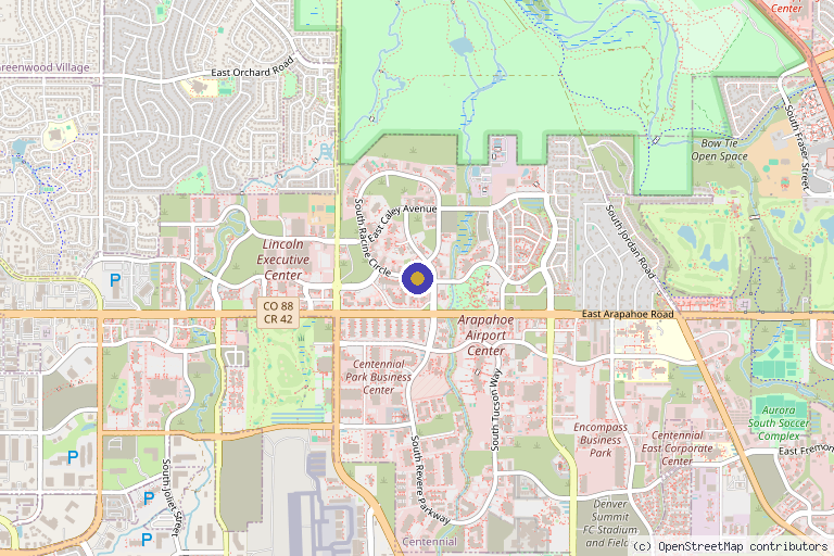 Map showing the location of Invigorate Advanced Aesthetics in Centennial, CO
