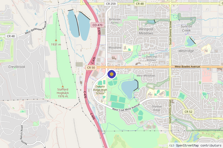 Map showing the location of Regenerative Solution, PC in Thornton, CO