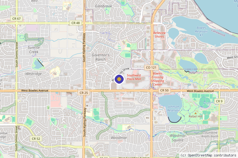 Map showing the location of Essex MedSpa in Littleton, CO