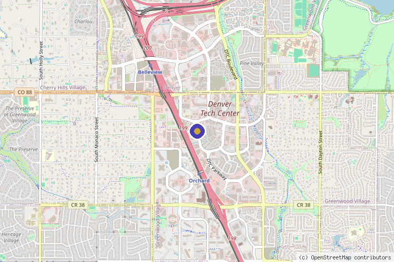 Map showing the location of Regenerative Med Group in Aurora, CO