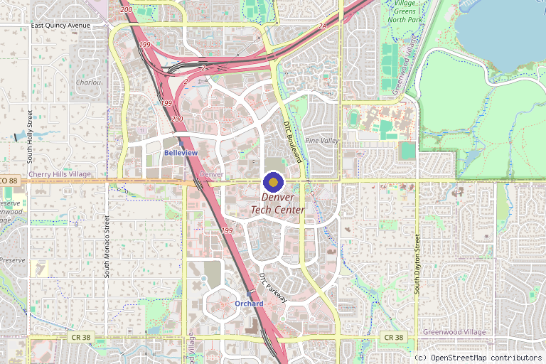 Map showing the location of RIC Regenerative Medicine in Aurora, CO