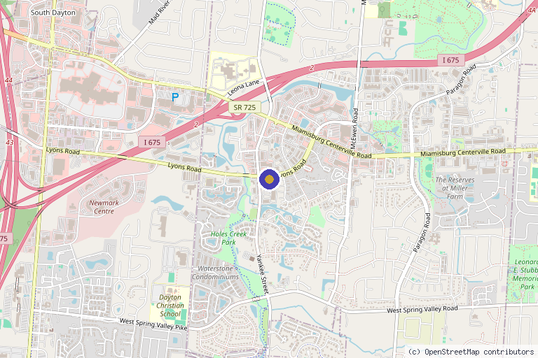 Map showing the location of Integrative Physical Medicine of Dayton in Centerville, OH