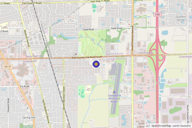 Map showing the location of Hamilton Facial Plastic Surgery in Greenwood, IN