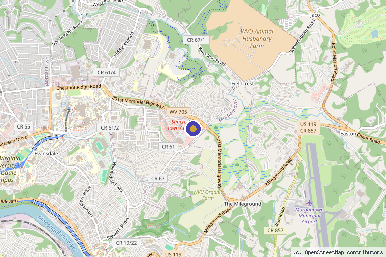 Map showing the location of Dr. Michele Maouad in Morgantown, WV