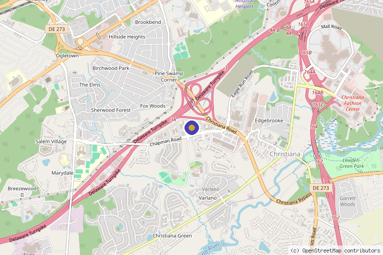 Map showing the location of Renew Integrative Health in Newark, DE