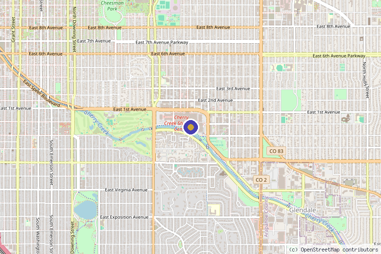 Map showing the location of JuicyFace in Denver, CO