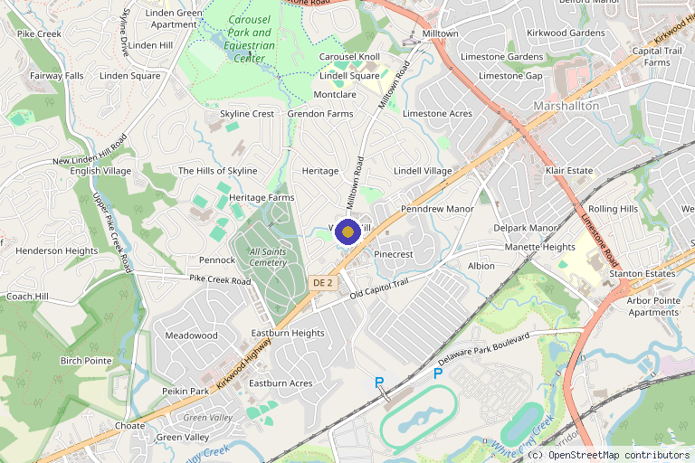 Map showing the location of Monarch Wellness Center LLC in Wilmington, DE