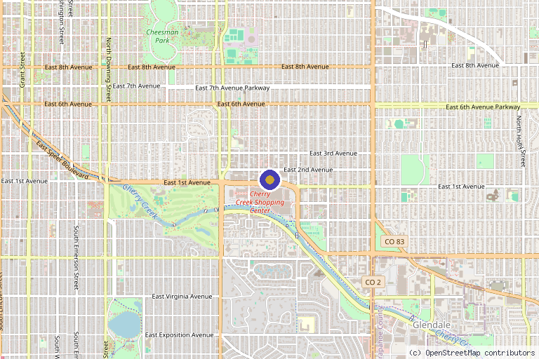 Map showing the location of Denver Medical Consulting in Aurora, CO