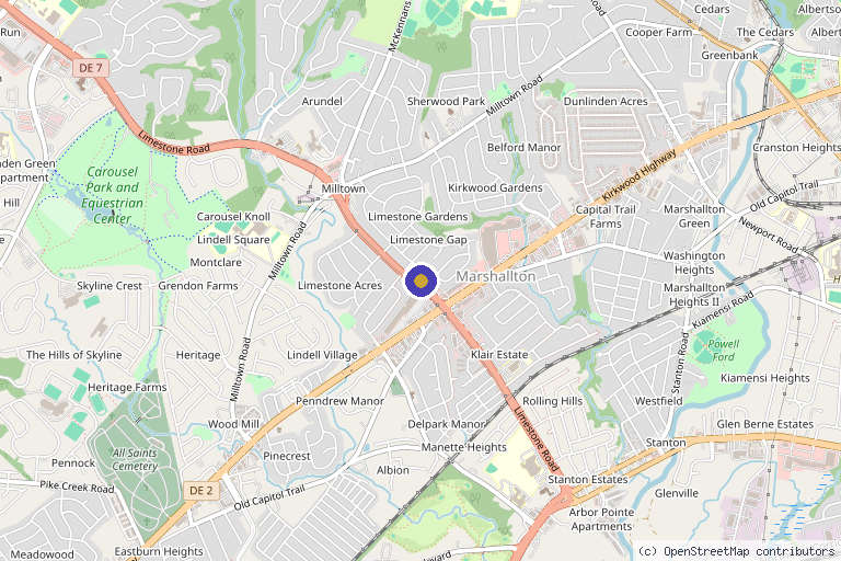 Map showing the location of G&G Med Spa at Gillespie Plastic Surgery in Wilmington, DE