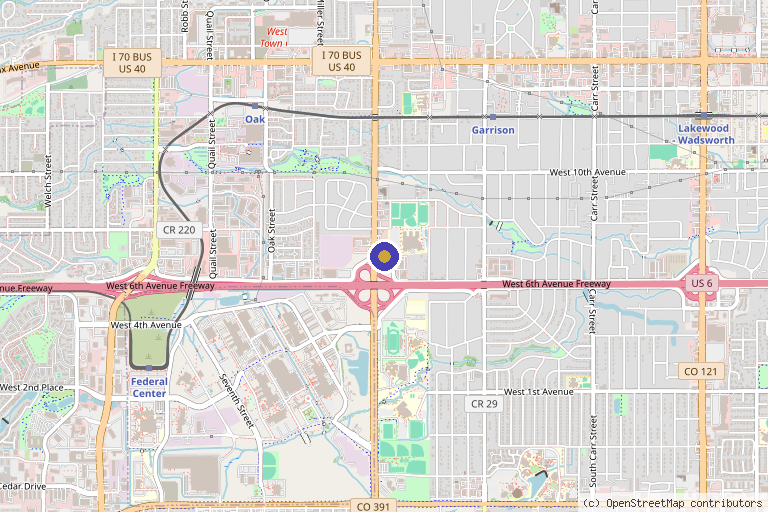Map showing the location of TRUTH Med Spa in Lakewood, CO