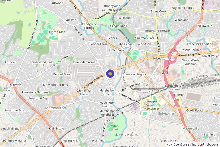 Map showing the location of DripNeedle Med Spa in Wilmington, DE