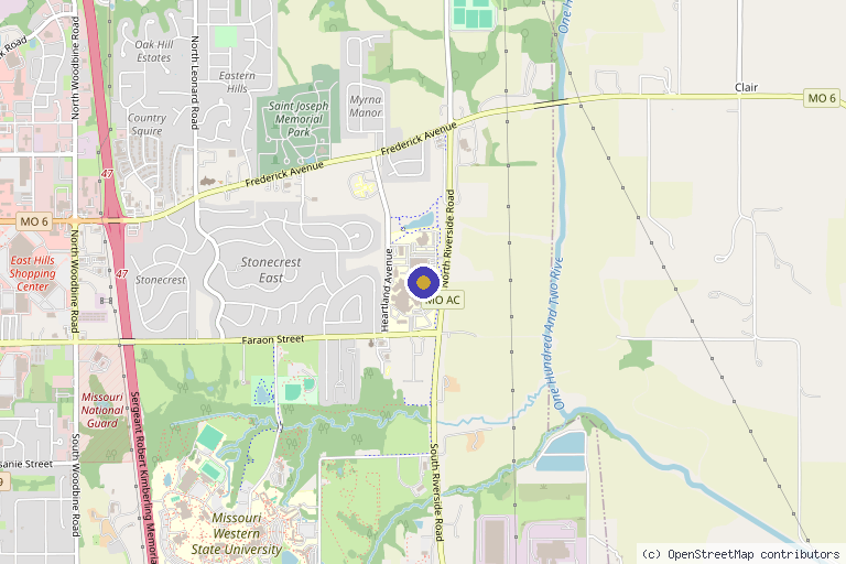 Map showing the location of Mosaic Life Care at St. Joseph - Pain Management in St Joseph, MO