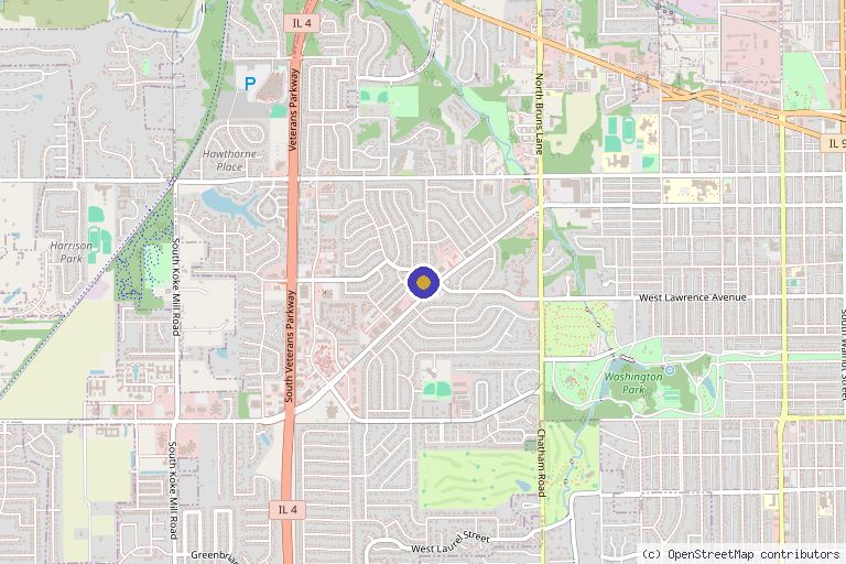 Map showing the location of Eocene Medical Spa in Springfield, IL