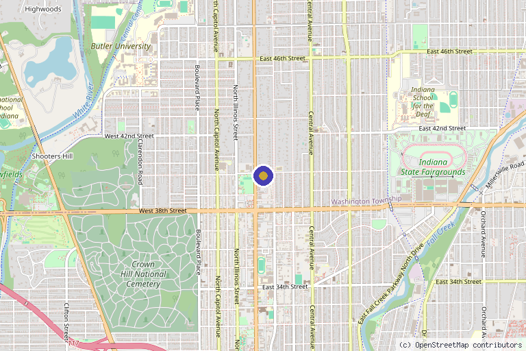 Map showing the location of Lyfe MedSpa in Indianapolis, IN