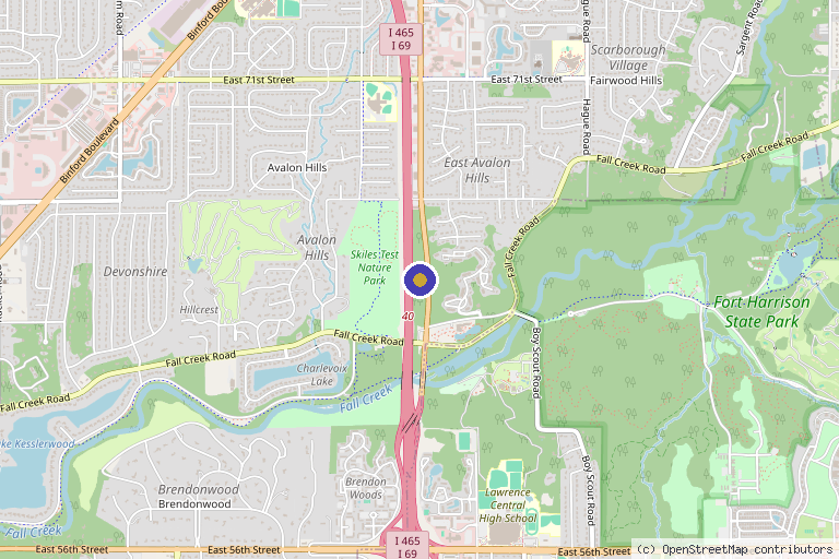 Map showing the location of Elysian Medspa & Rejuvenation Center in Indianapolis, IN
