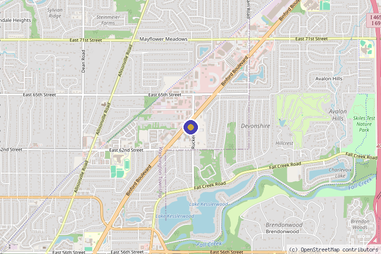 Map showing the location of Embolden MedSpa in Indianapolis, IN