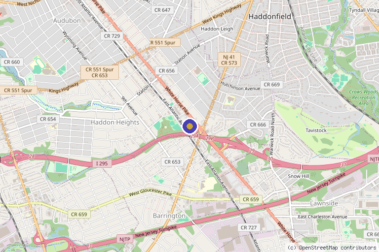 Map showing the location of APX Health in Haddon Heights, NJ
