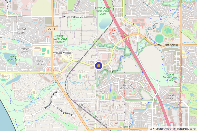 Map showing the location of Stem Cell Colorado in Fort Collins, CO