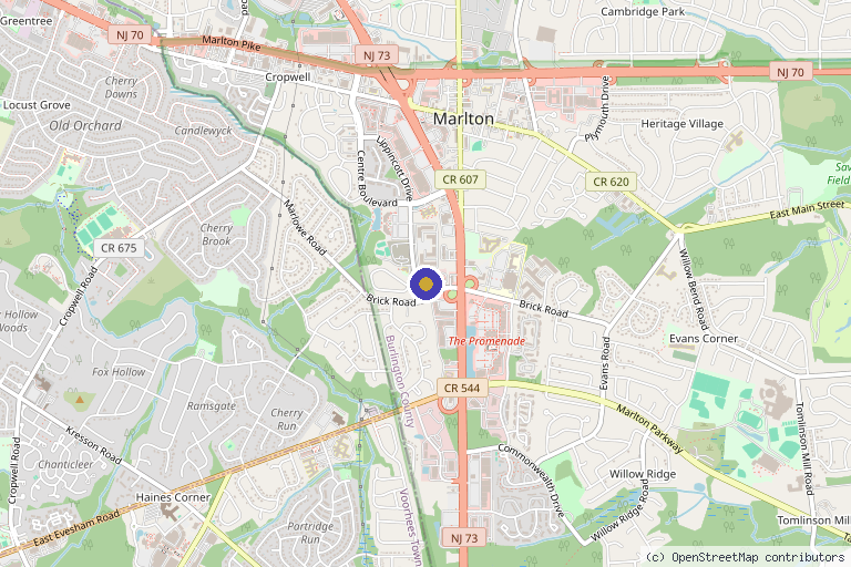 Map showing the location of Innovative Medical Associates, LLC in Marlton, NJ