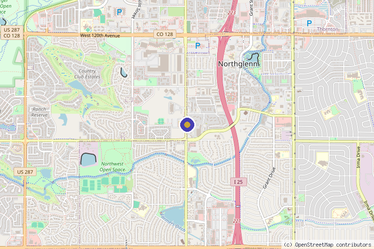 Map showing the location of Revive Medical Wellness in Thornton, CO