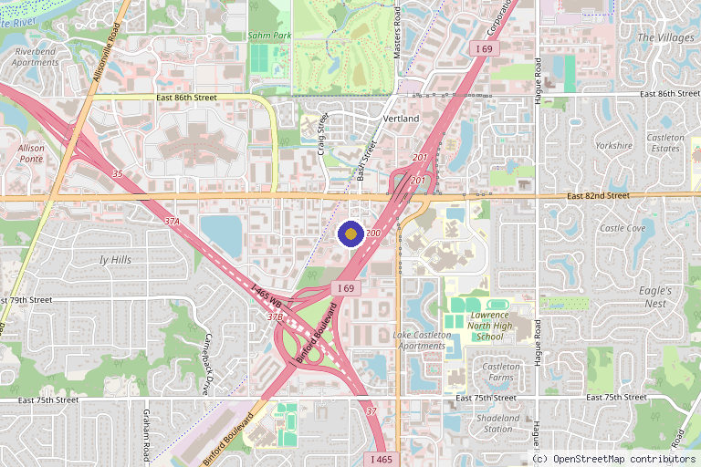 Map showing the location of Sports & Regenerative Medicine P.C. Castleton Rd in Indianapolis, IN