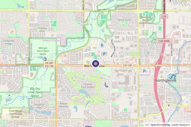 Map showing the location of Skin Bar MedSpa in Westminster, CO