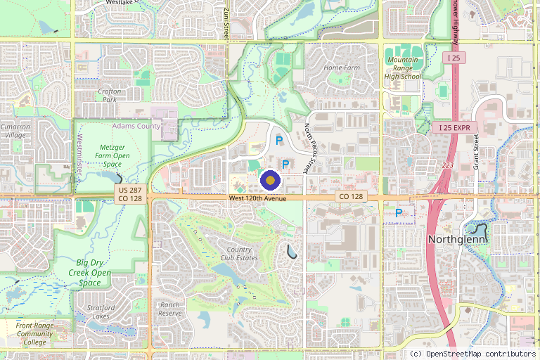 Map showing the location of Envy Injectables & Skincare in Westminster, CO
