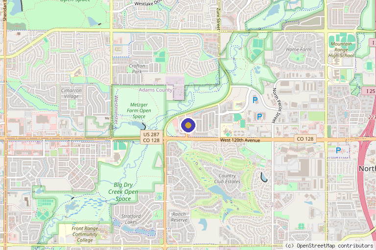 Map showing the location of Allied Medical Aesthetics in Westminster, CO