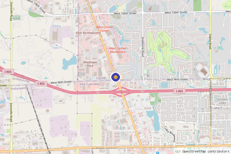 Map showing the location of Sports & Regenerative Medicine P.C. in Indianapolis, IN