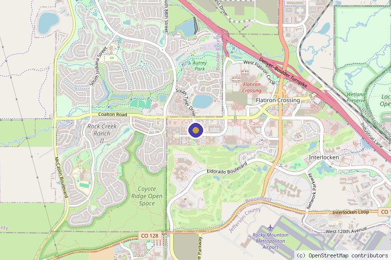 Map showing the location of Christopher Centeno, MD in Aurora, CO